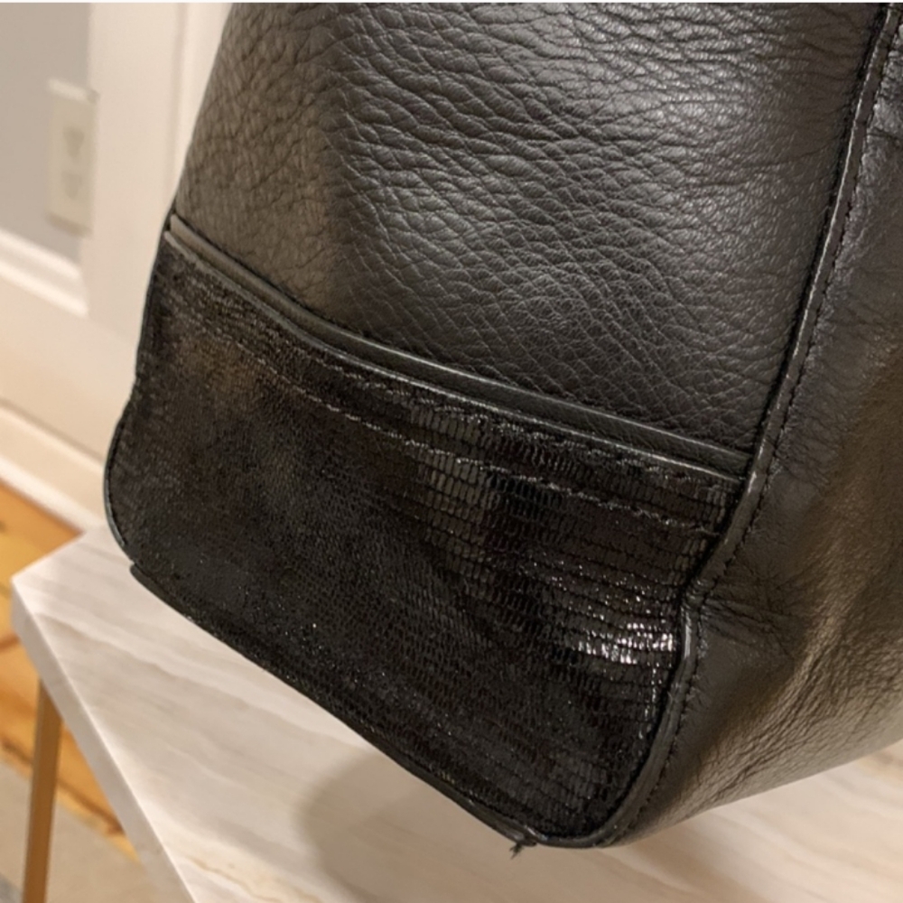 Coach Taylor Leather North South Tote with Sequin-Style Accents in Black #F25941 - Picture 15 of 16